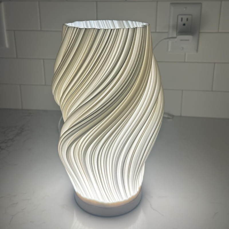 Runa — 3D Cream Table Lamp, Boho Nordic Spirit