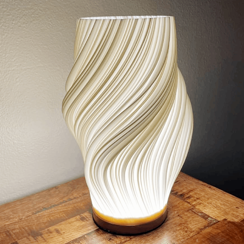 Runa — 3D Cream Table Lamp, Boho Nordic Spirit